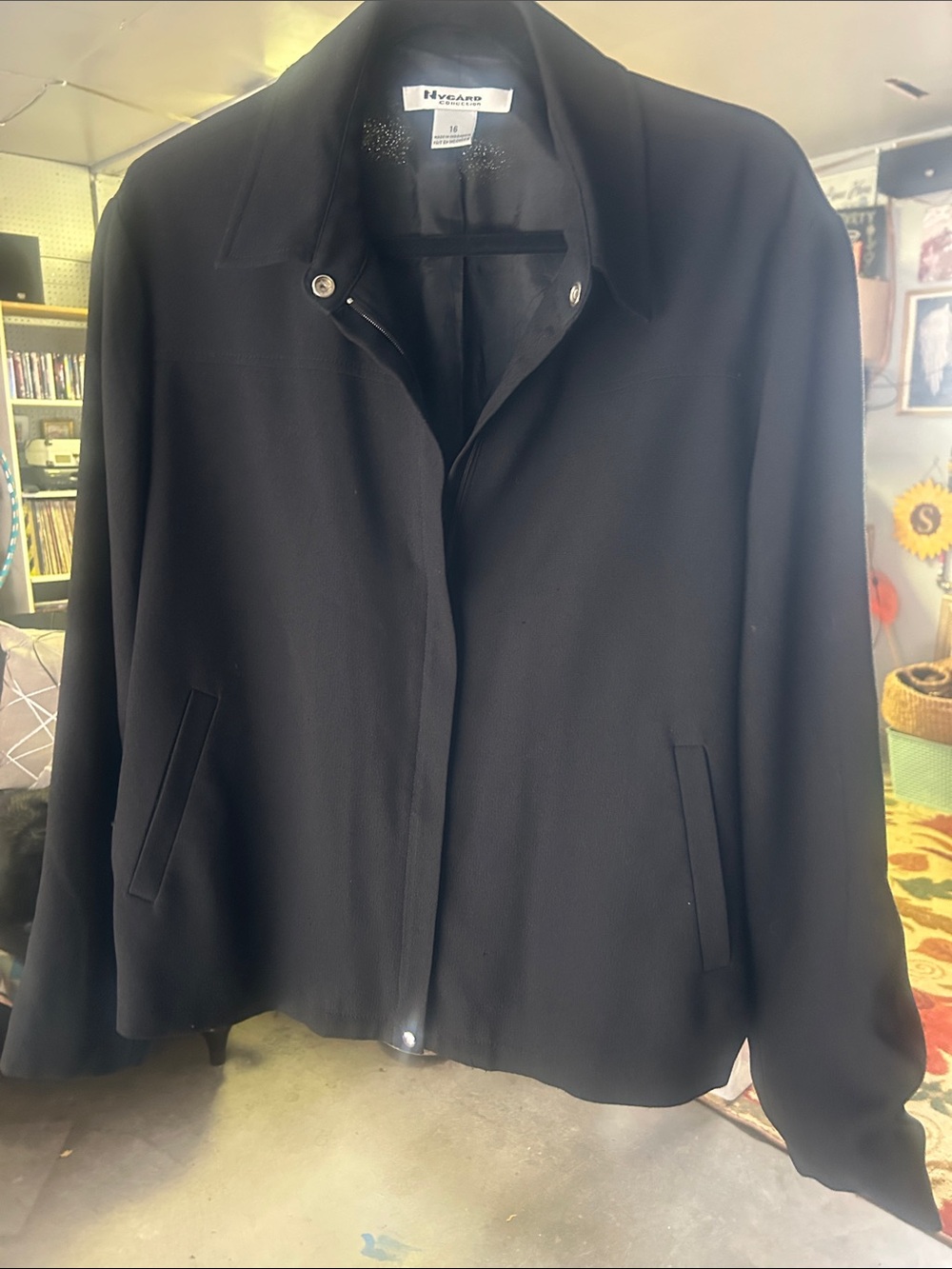 Hygard Classic Black Snap-Front and Zip Blazer Jacket fully Lined
